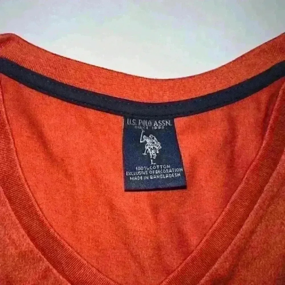 U.S. Polo Assn. 100% Cotton Solid V- Neck T-shirt - Picture 2 of 3